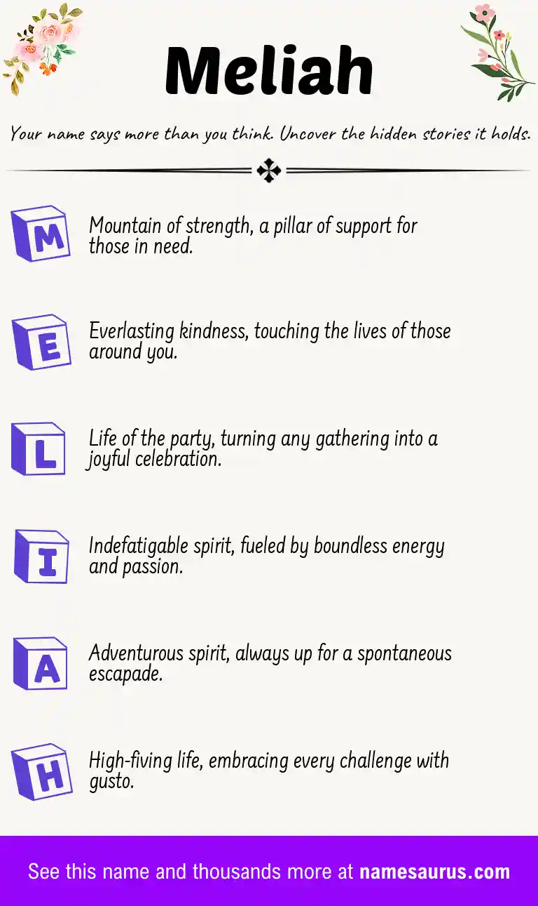 Acrostic poem about Meliah.