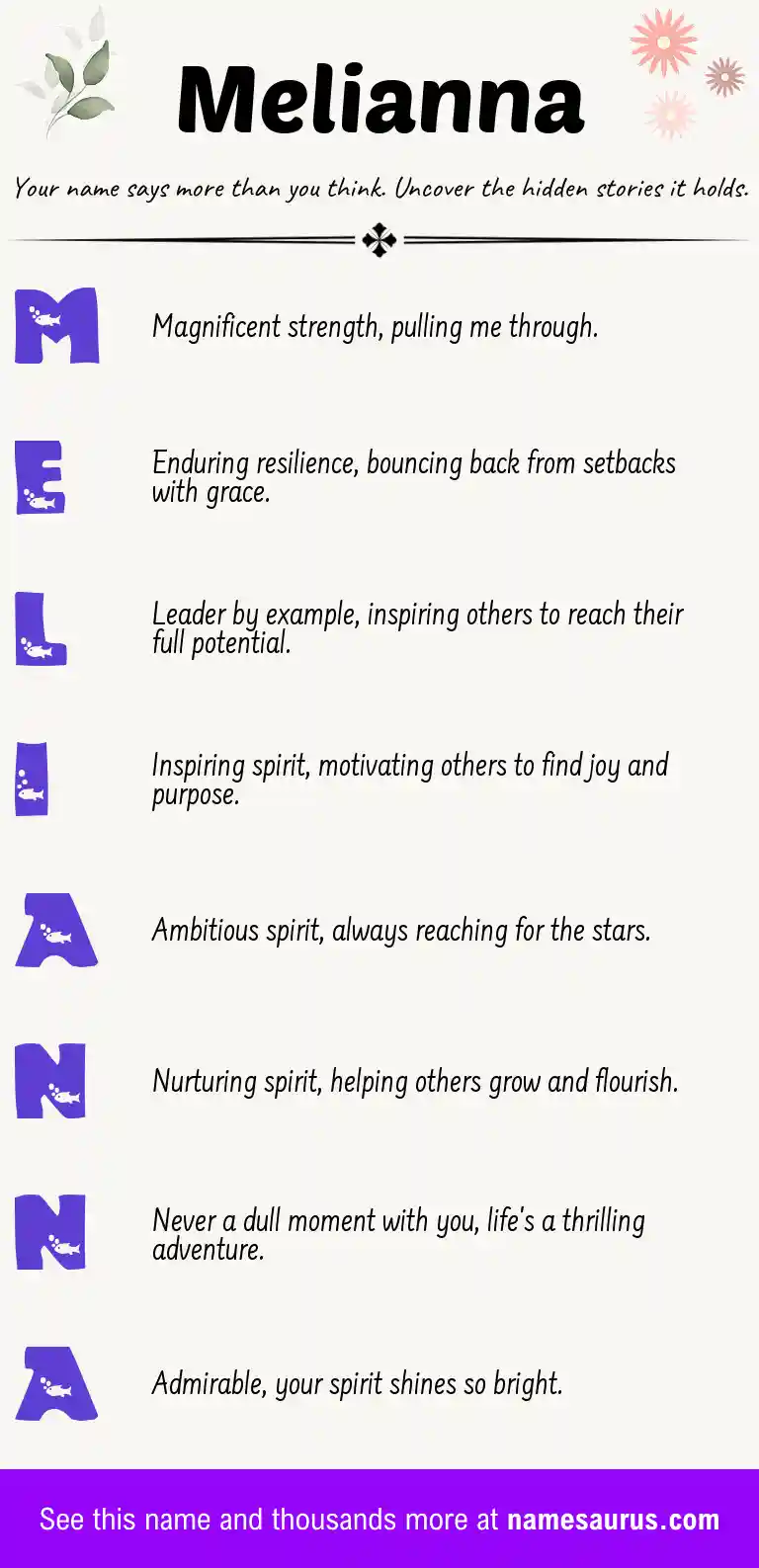 Acrostic poem about Melianna.