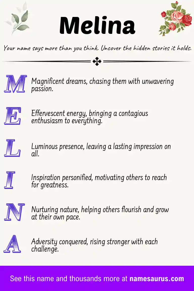 Acrostic poem about Melina.