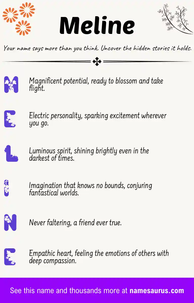 Acrostic poem about Meline.