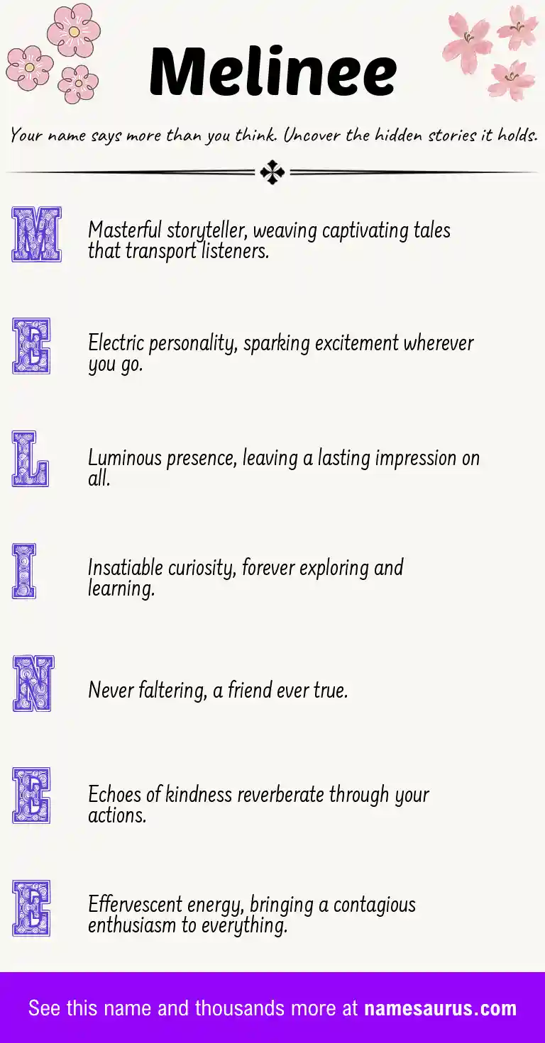 Acrostic poem about Melinee.