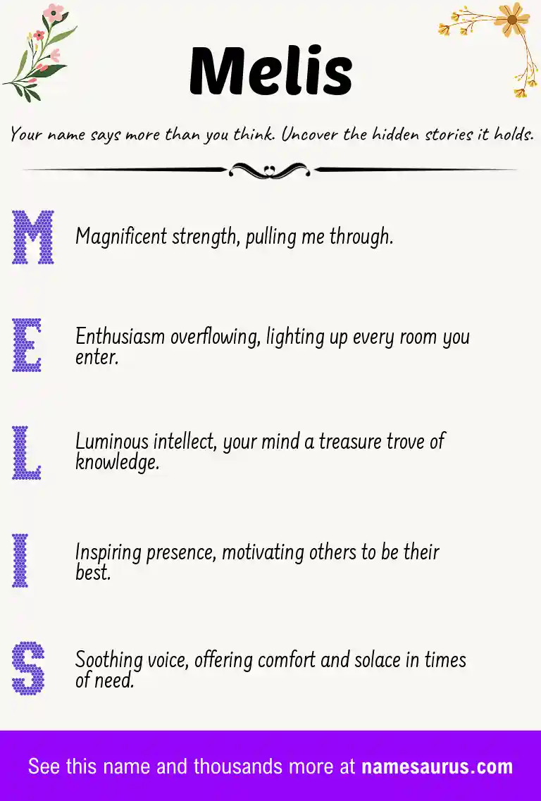 Acrostic poem about Melis.