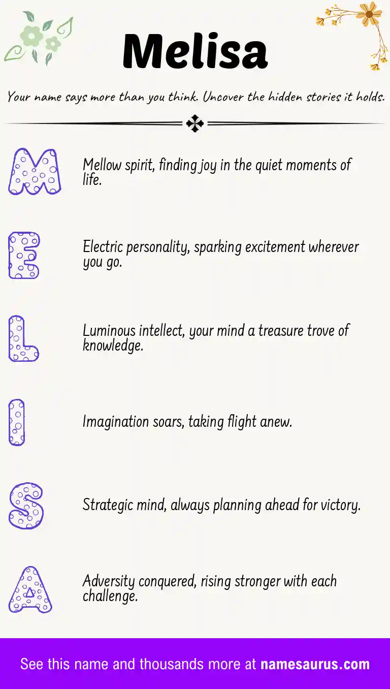 Acrostic poem about Melisa.