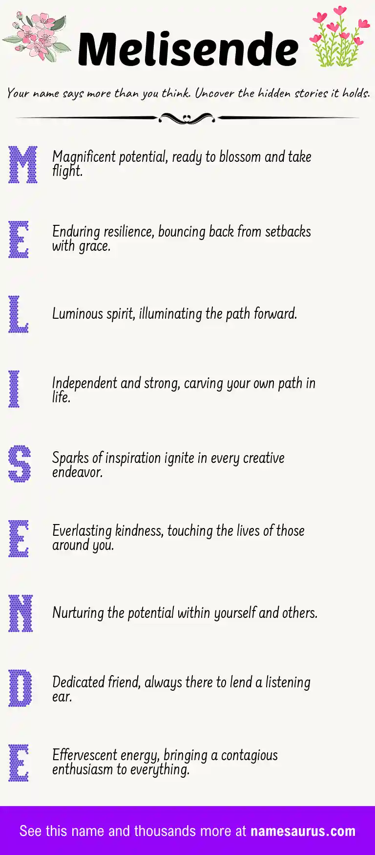 Acrostic poem about Melisende.