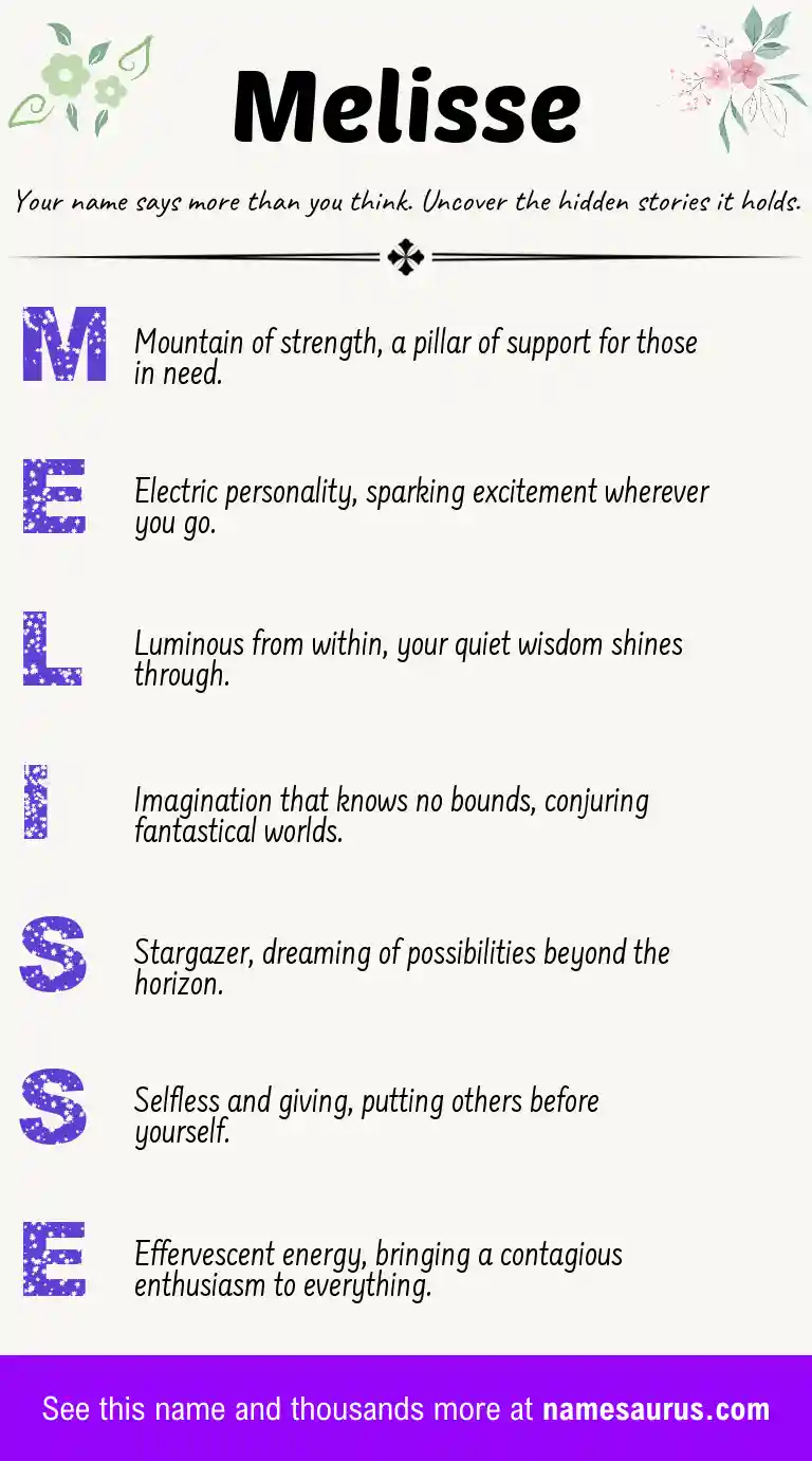 Acrostic poem about Melisse.