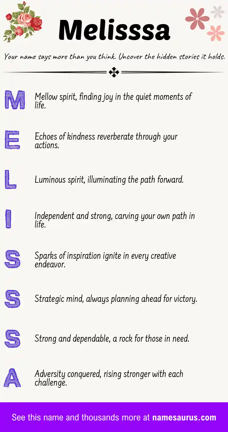 Acrostic poem about Melisssa.