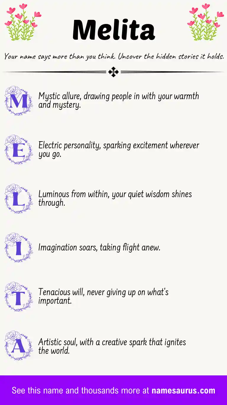Acrostic poem about Melita.