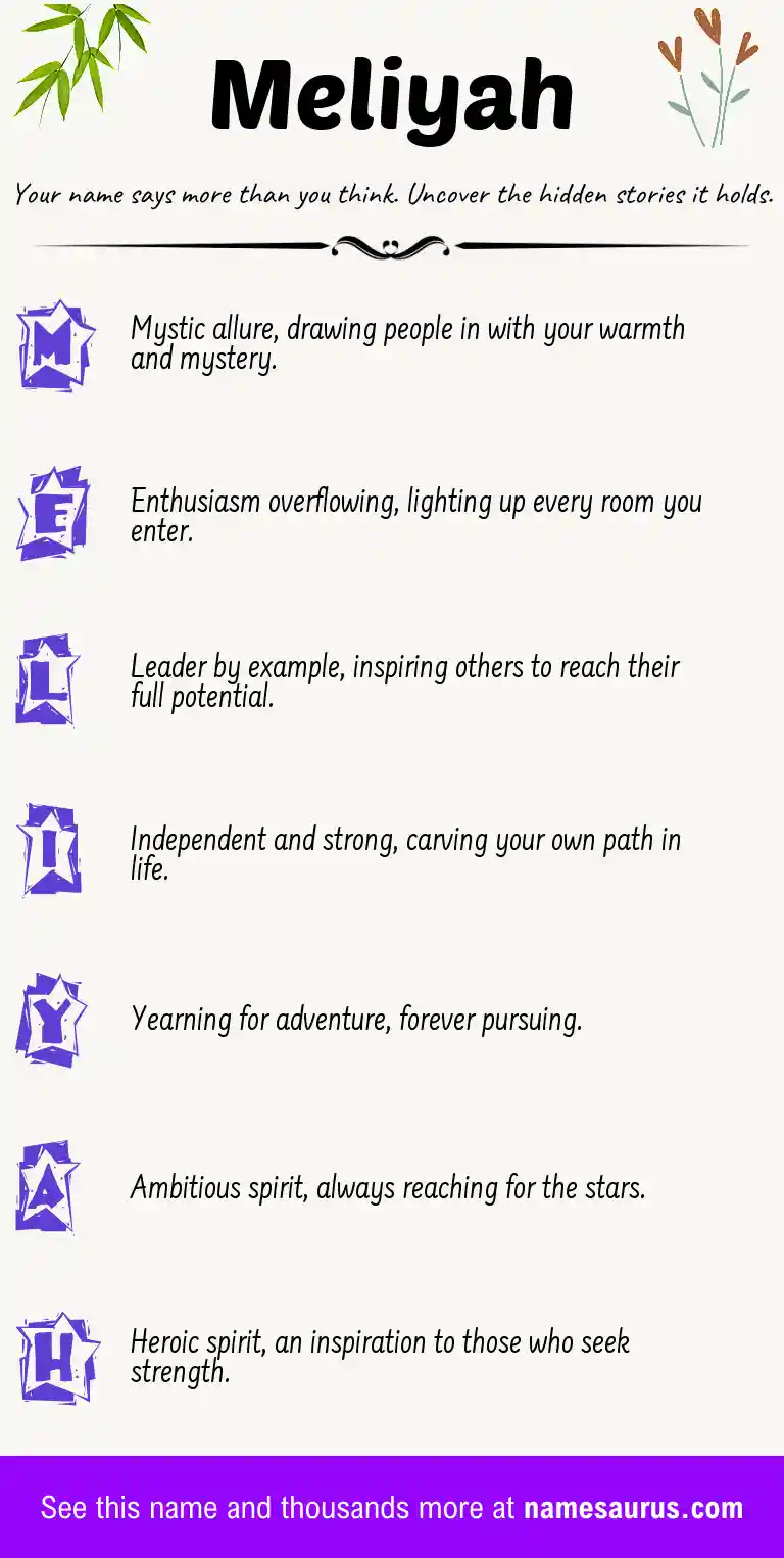 Acrostic poem about Meliyah.