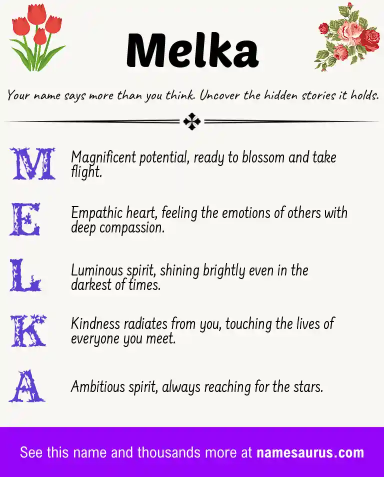Acrostic poem about Melka.