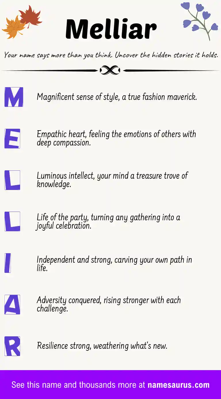 Acrostic poem about Melliar.