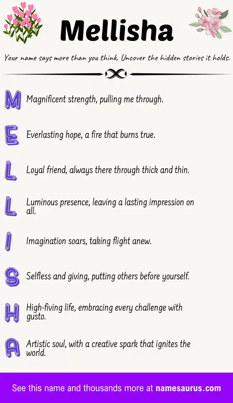 Acrostic poem about Mellisha.