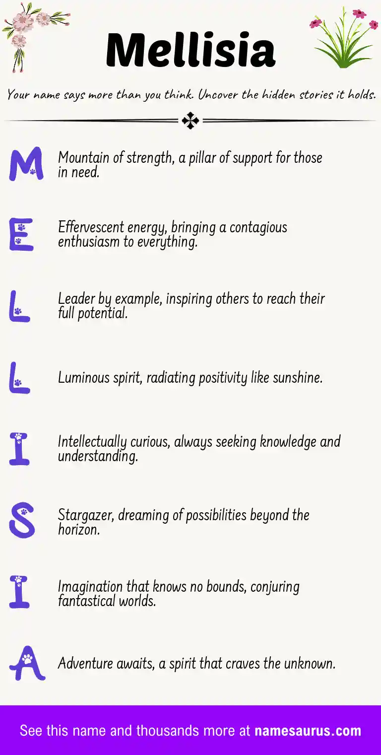 Acrostic poem about Mellisia.