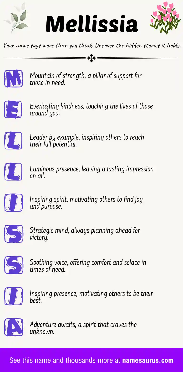 Acrostic poem about Mellissia.