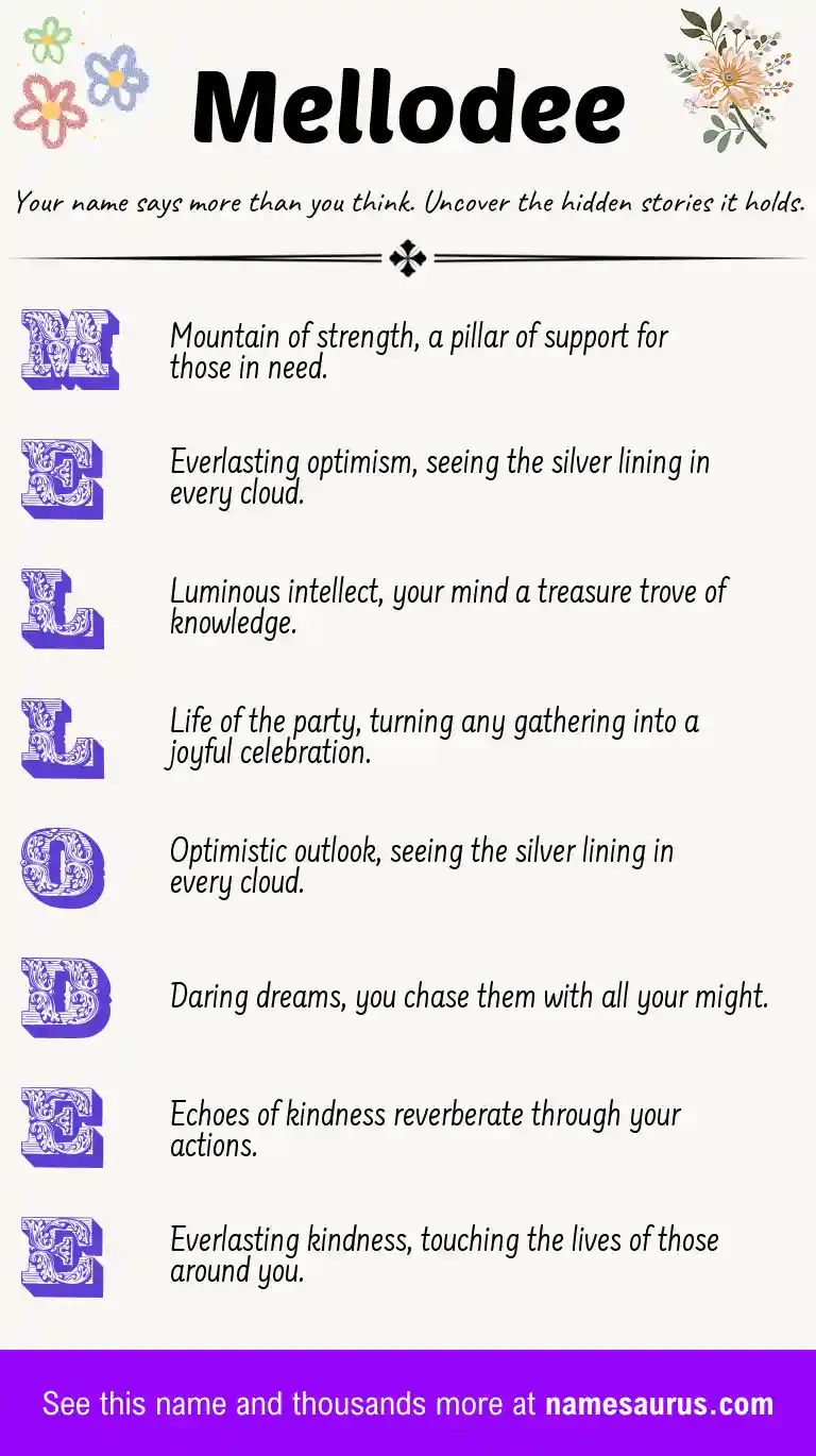 Acrostic poem about Mellodee.