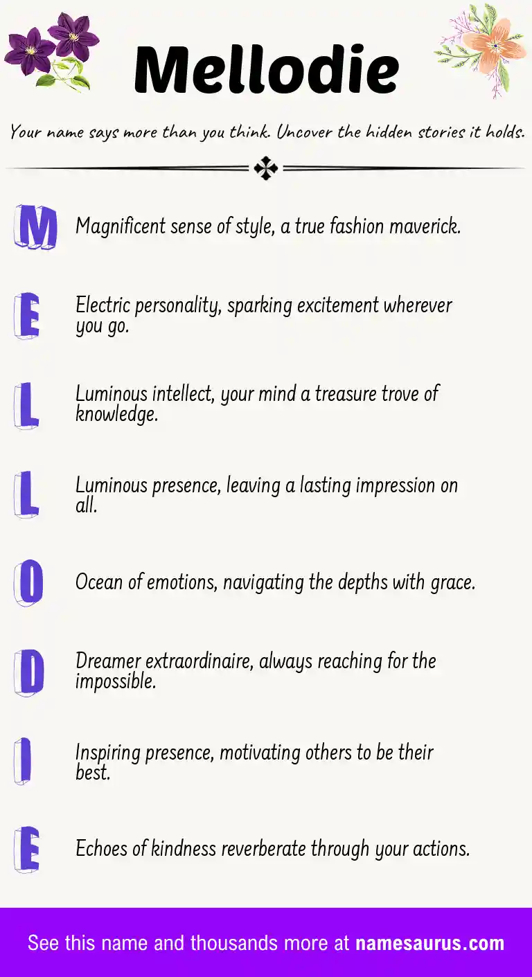 Acrostic poem about Mellodie.