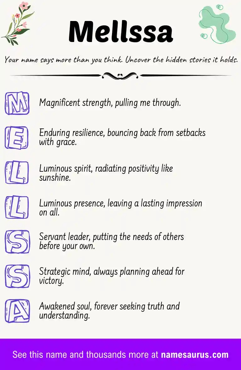 Acrostic poem about Mellssa.