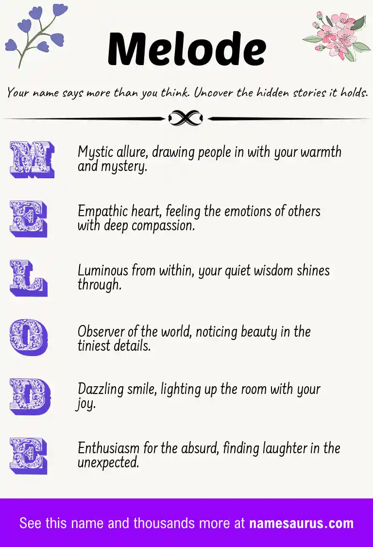 Acrostic poem about Melode.