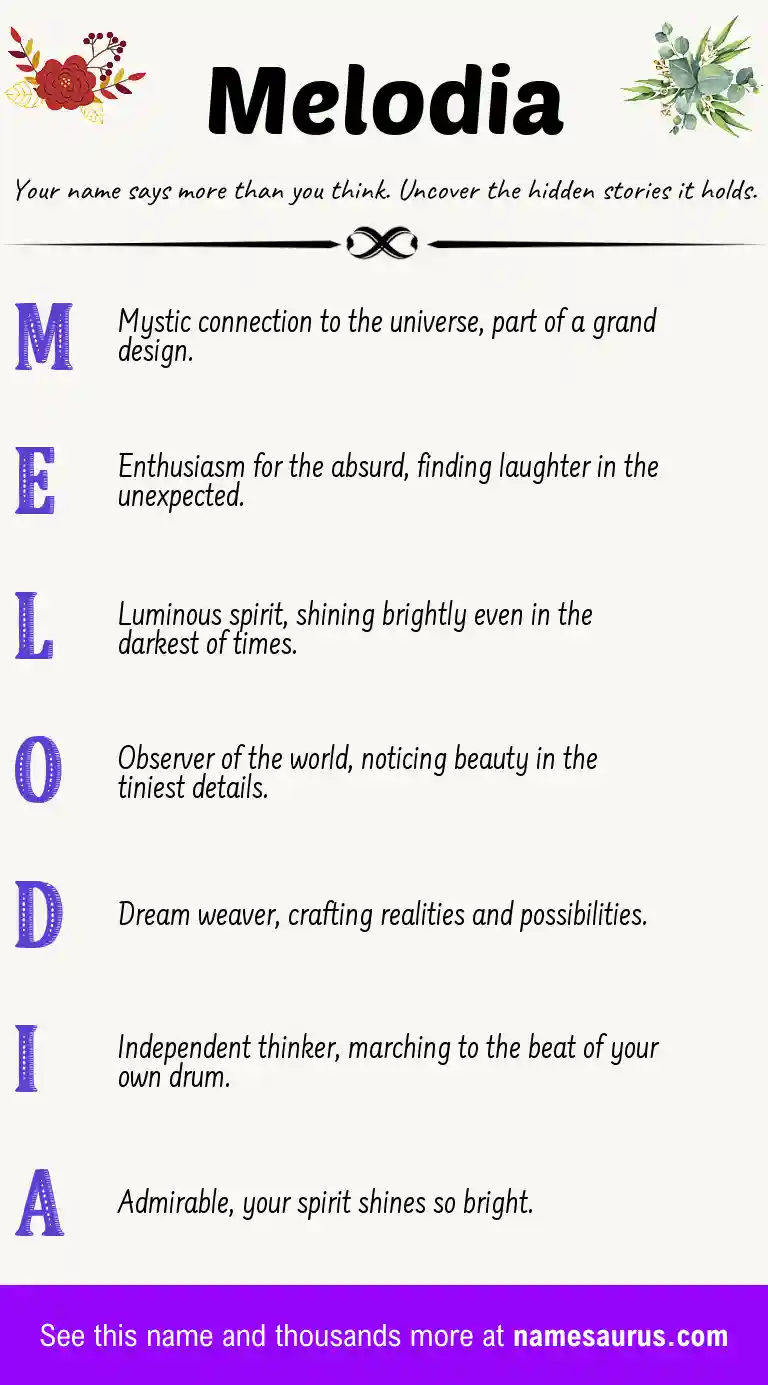 Acrostic poem about Melodia.