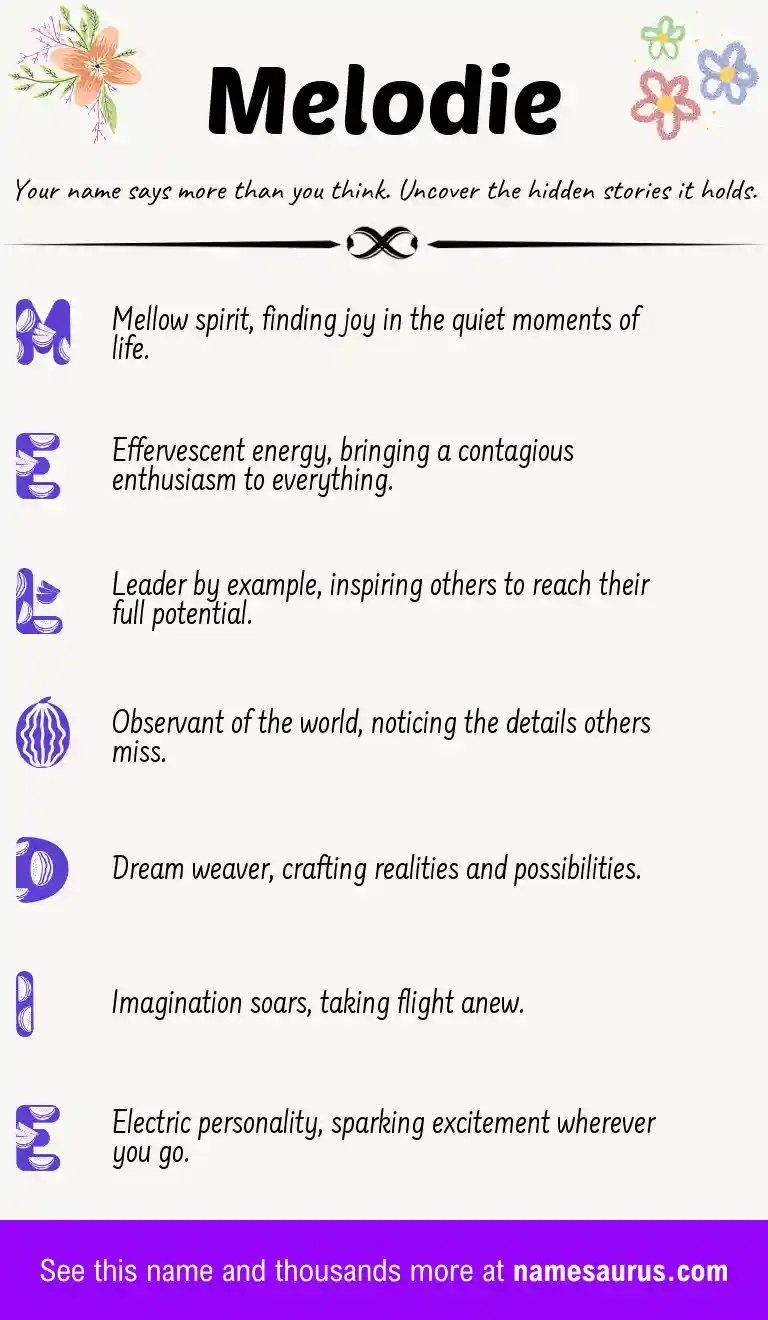 Acrostic poem about Melodie.