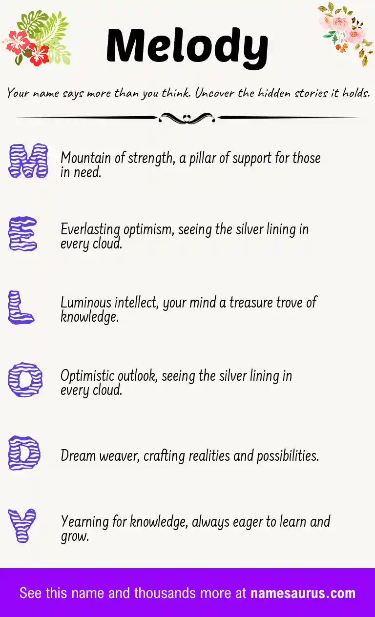 Acrostic poem about Melody.