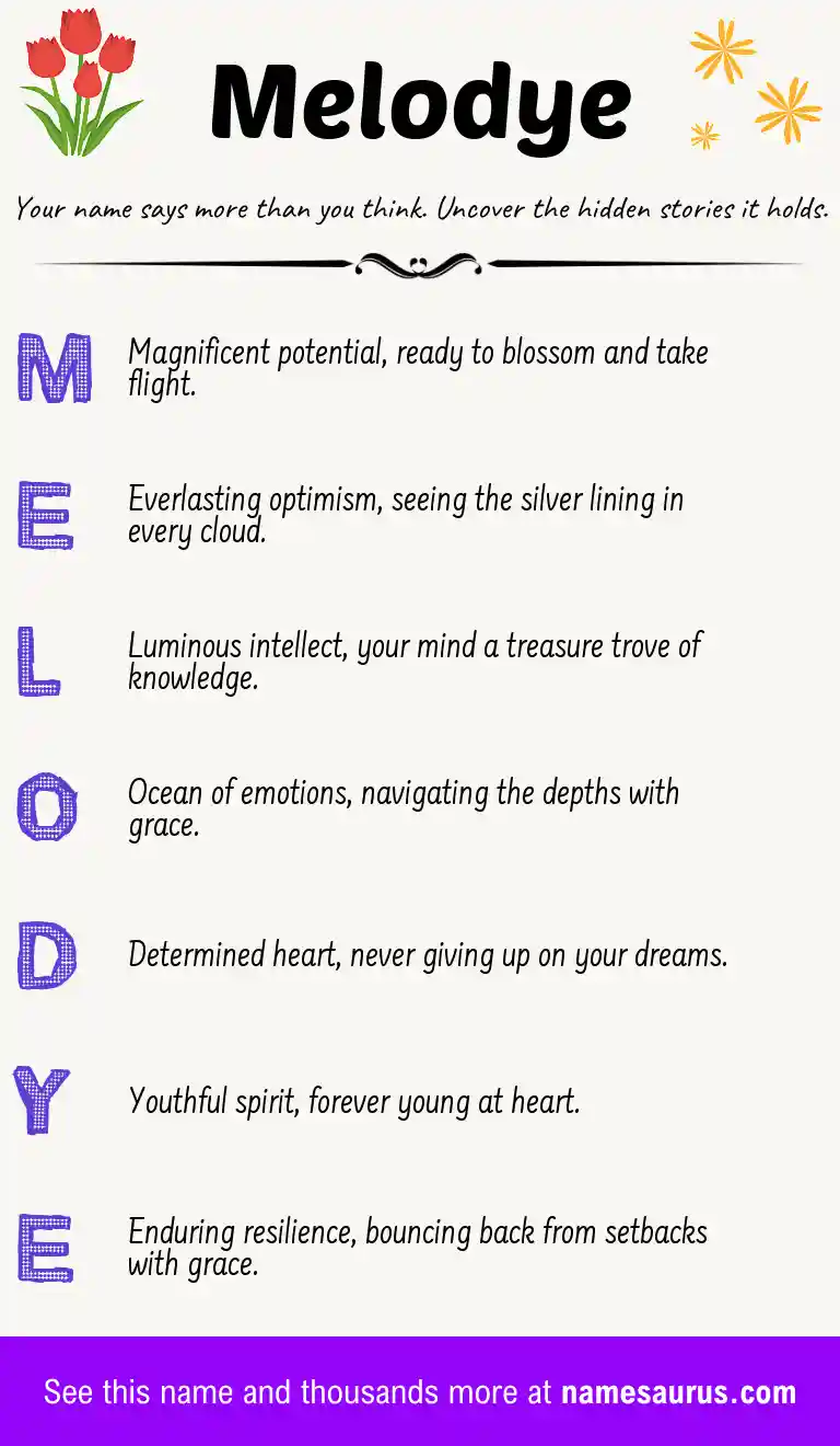 Acrostic poem about Melodye.