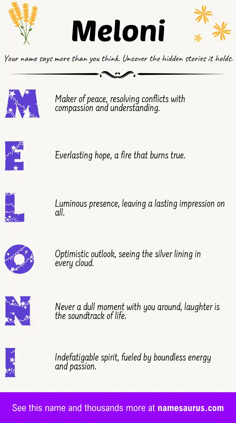 Acrostic poem about Meloni.