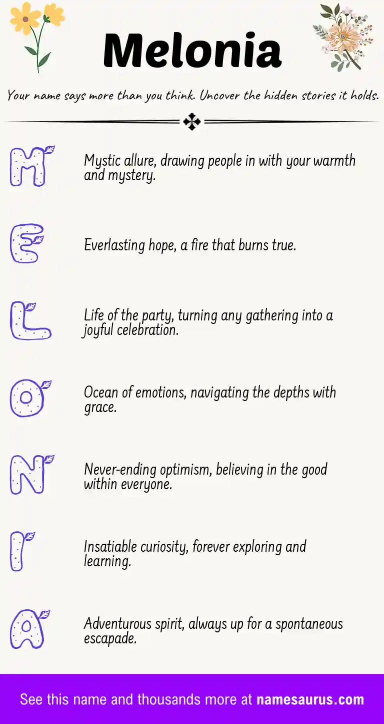 Acrostic poem about Melonia.