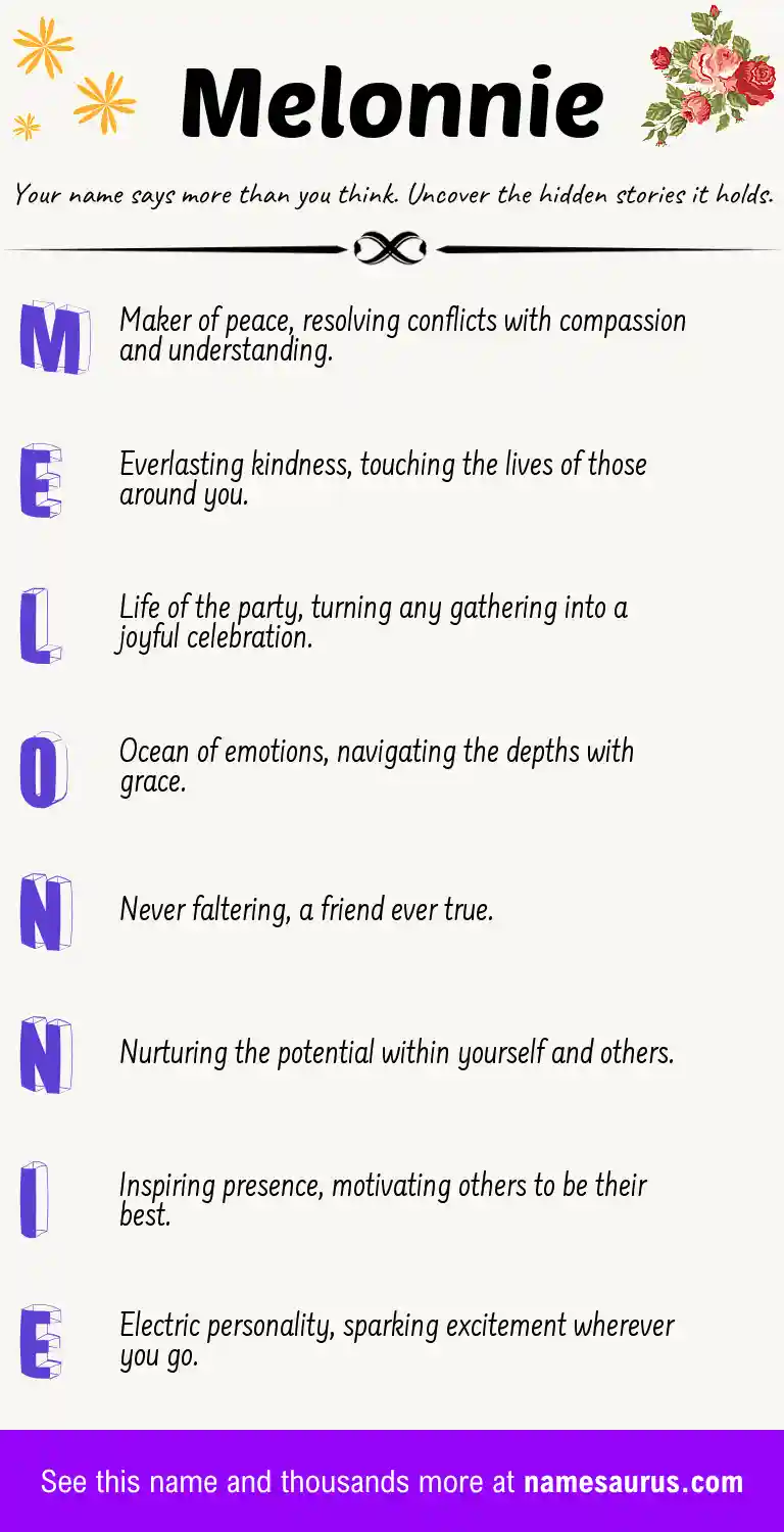 Acrostic poem about Melonnie.