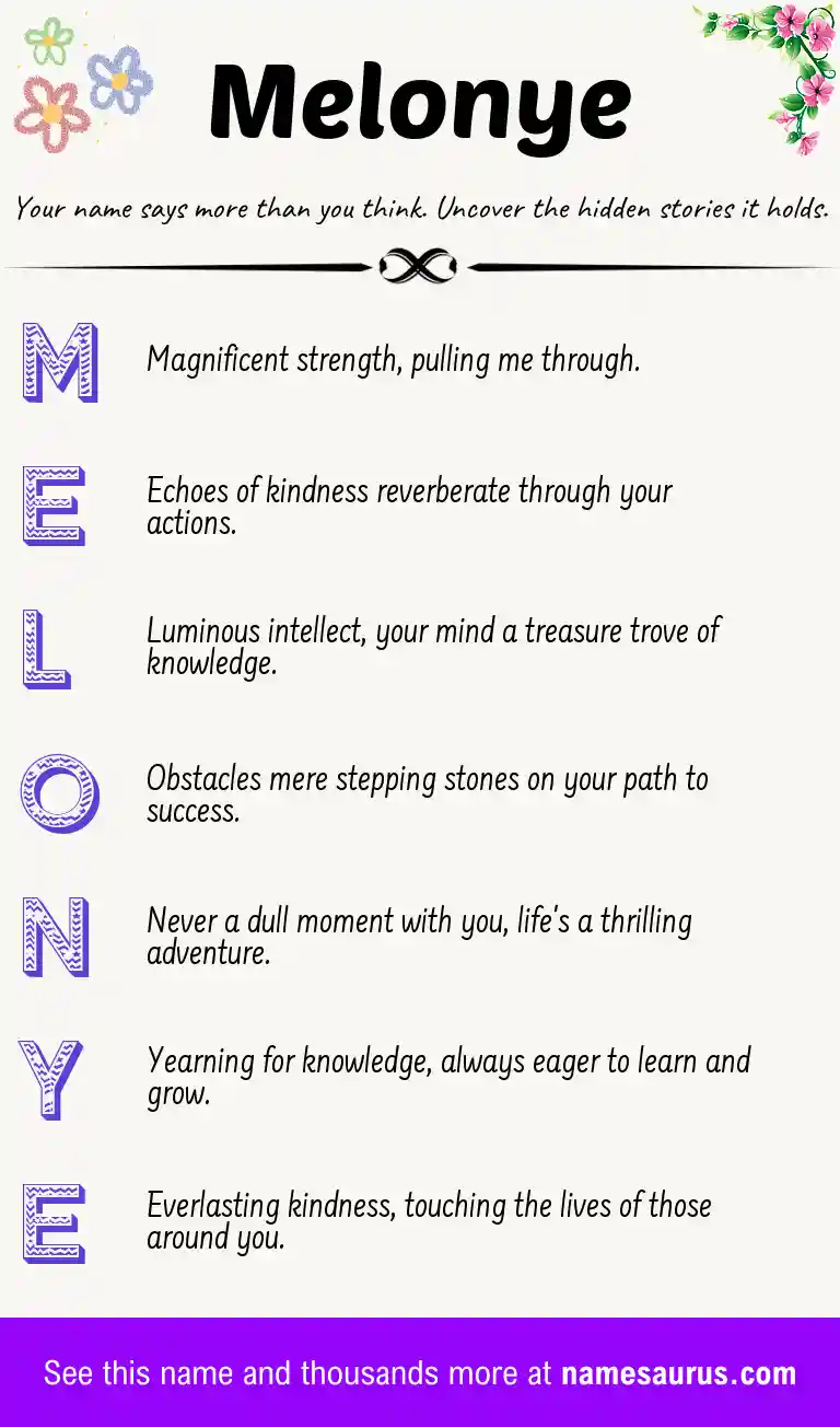 Acrostic poem about Melonye.