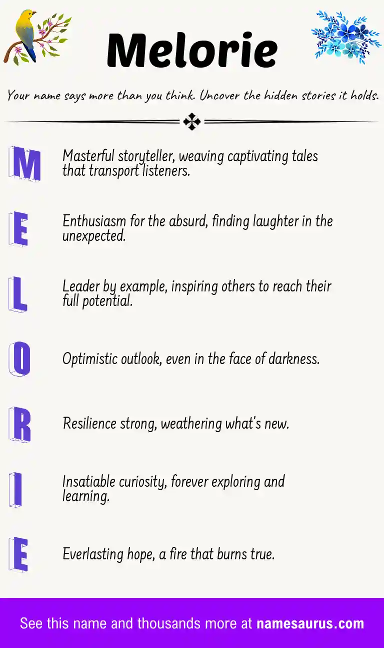 Acrostic poem about Melorie.