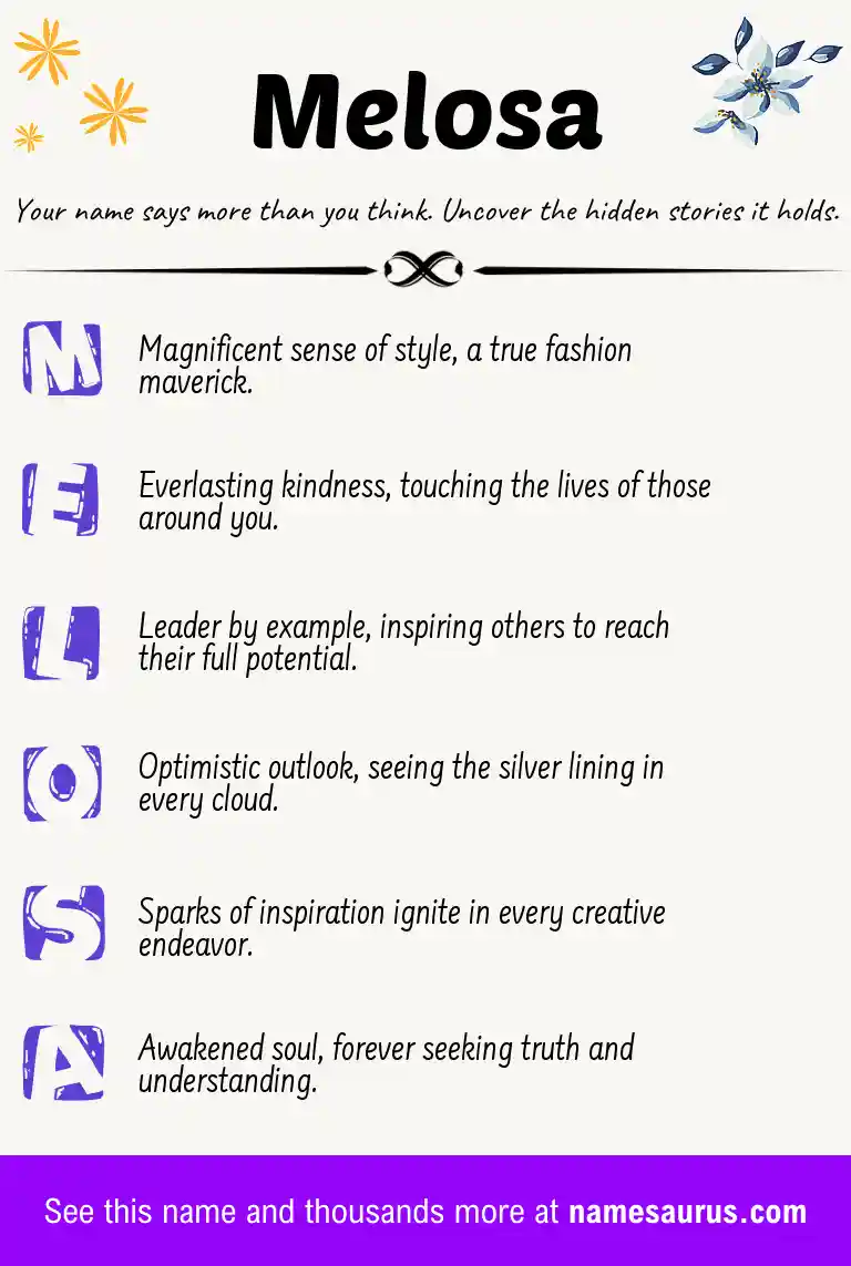 Acrostic poem about Melosa.