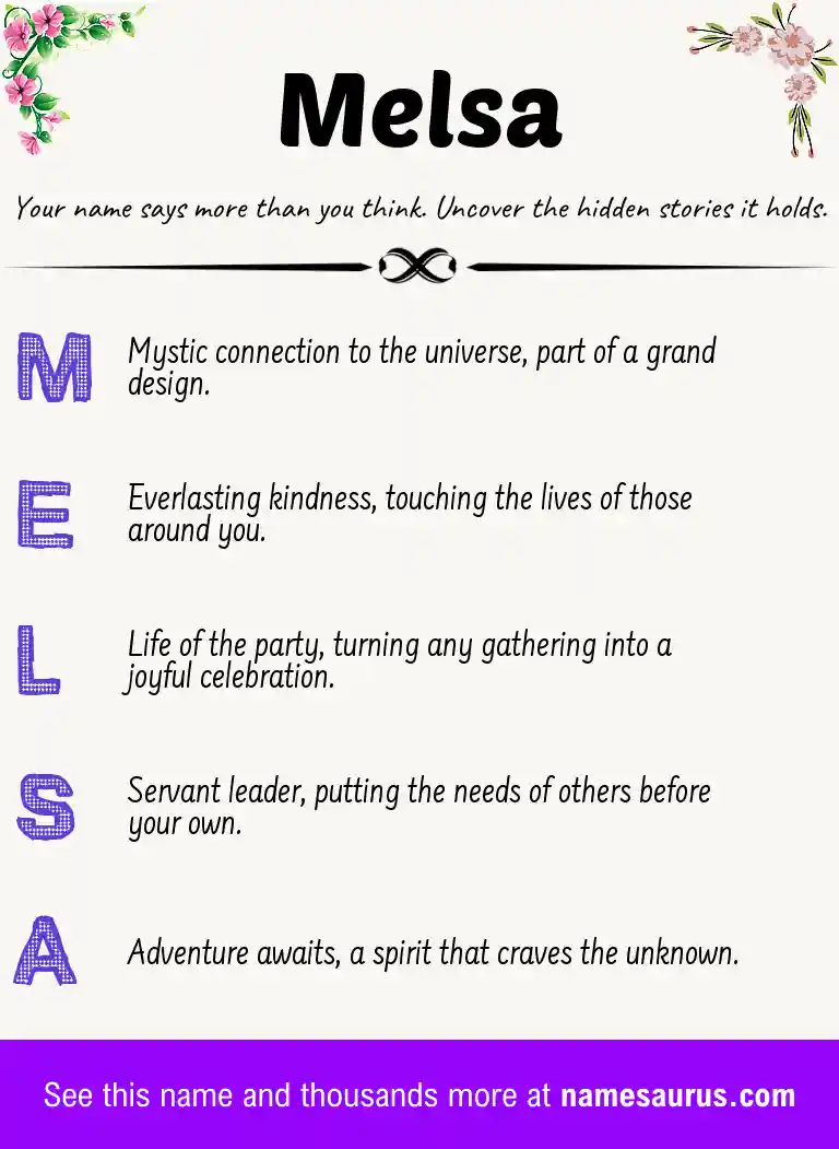 Acrostic poem about Melsa.