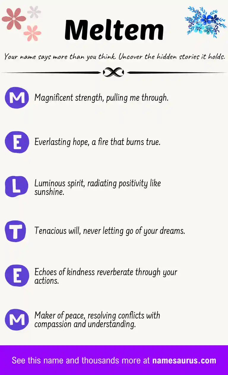 Acrostic poem about Meltem.