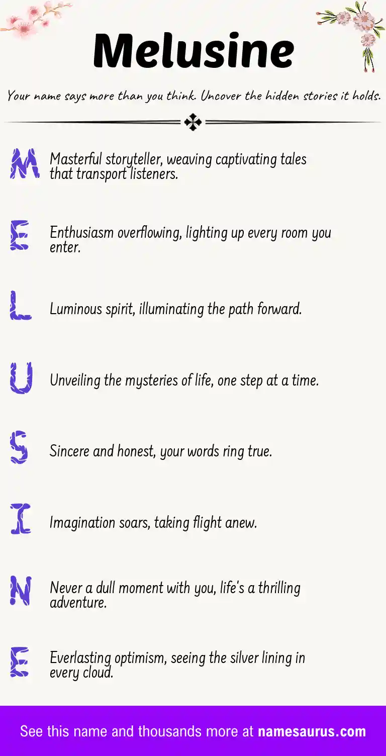 Acrostic poem about Melusine.