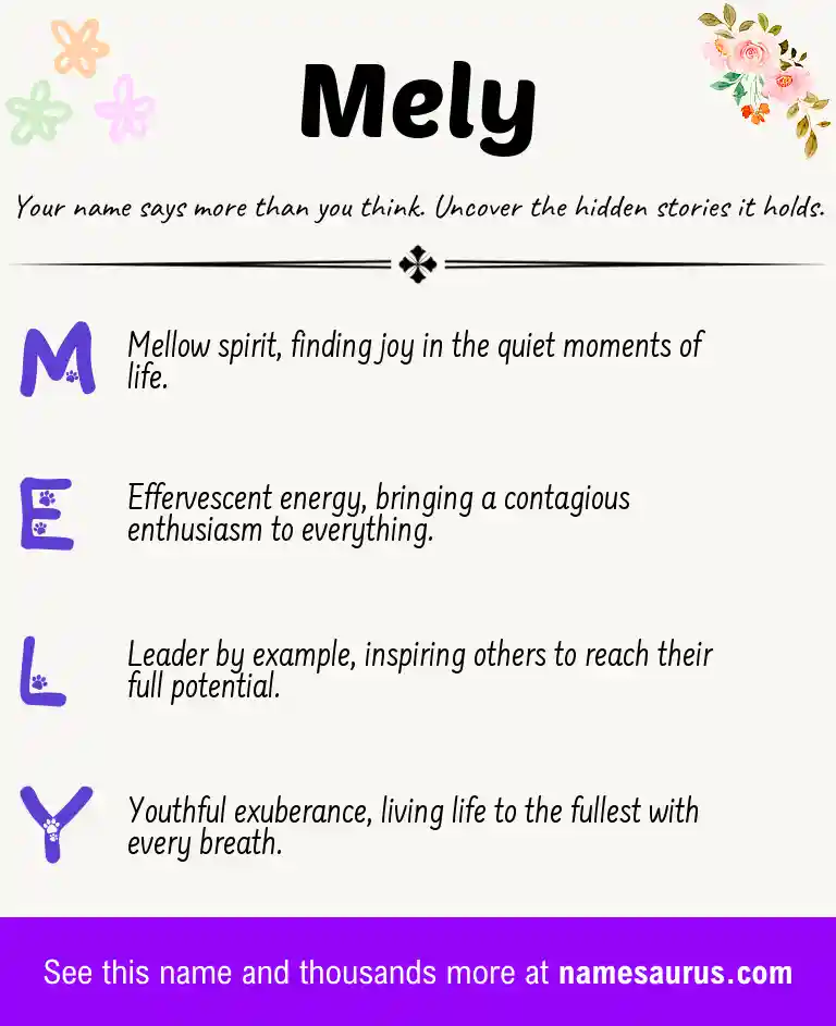 Acrostic poem about Mely.