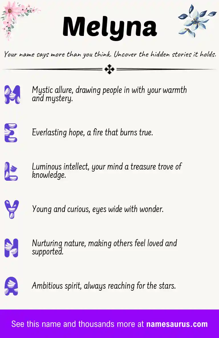 Acrostic poem about Melyna.