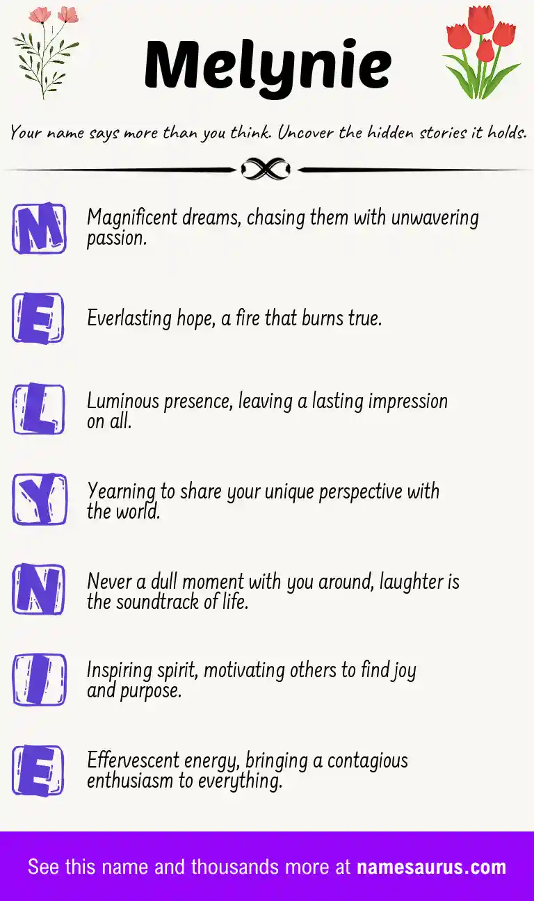 Acrostic poem about Melynie.