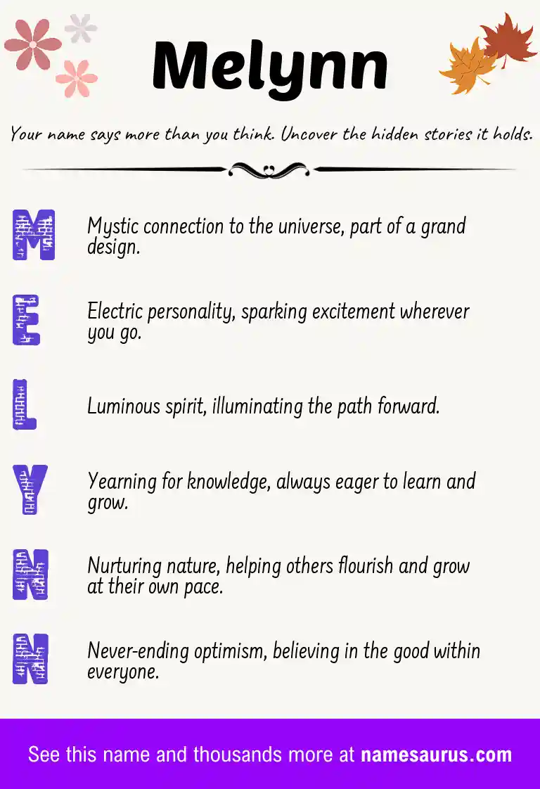 Acrostic poem about Melynn.