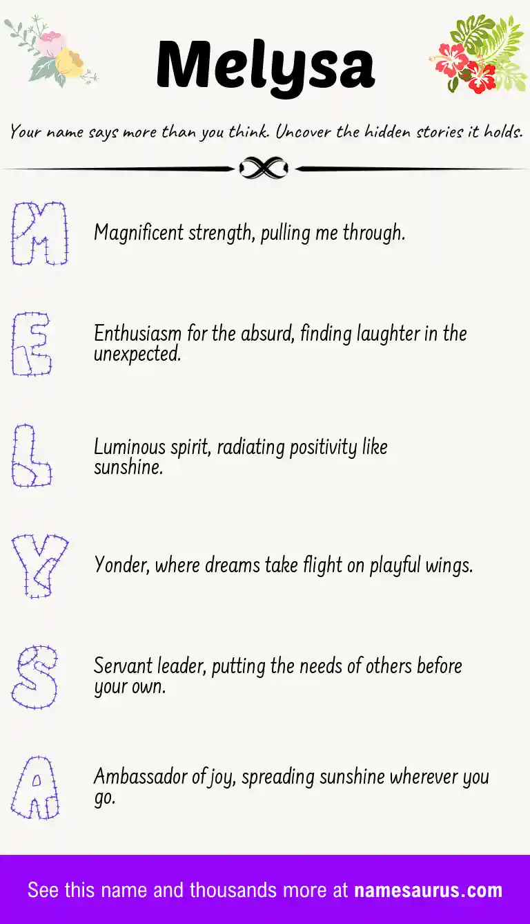 Acrostic poem about Melysa.