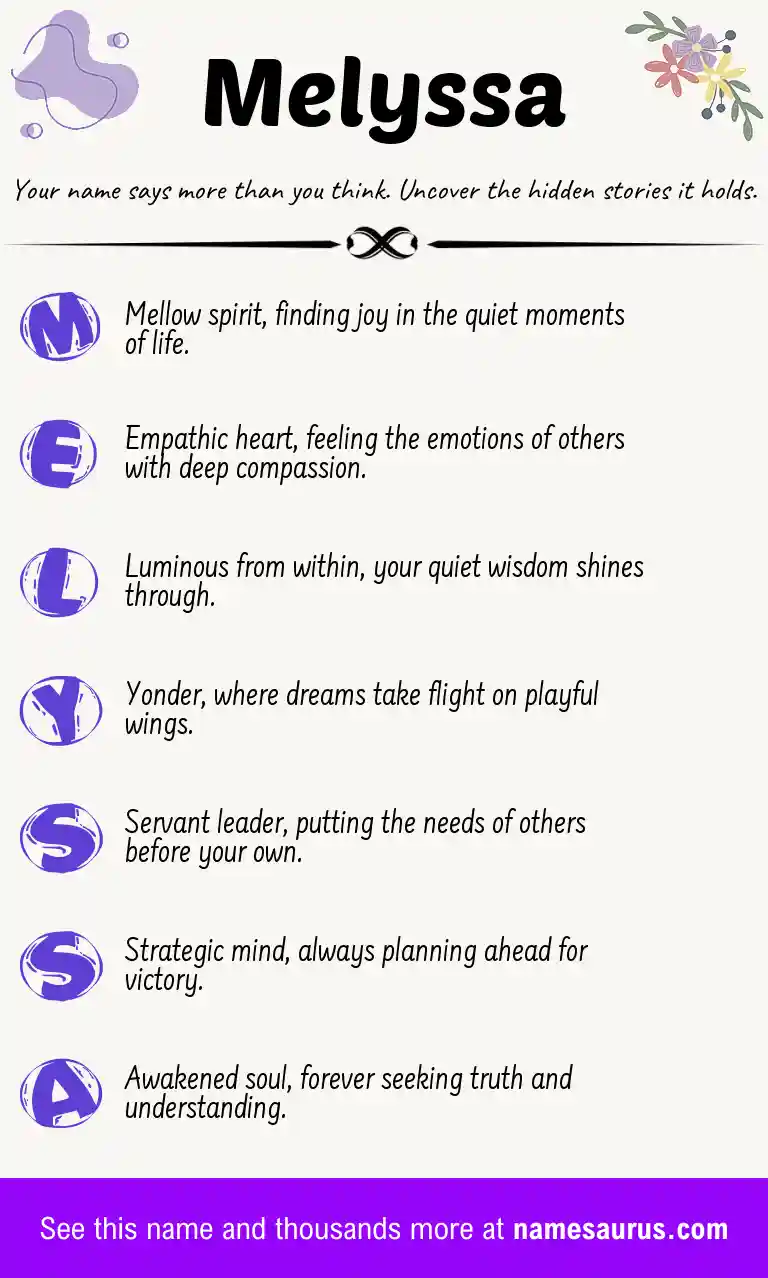 Acrostic poem about Melyssa.
