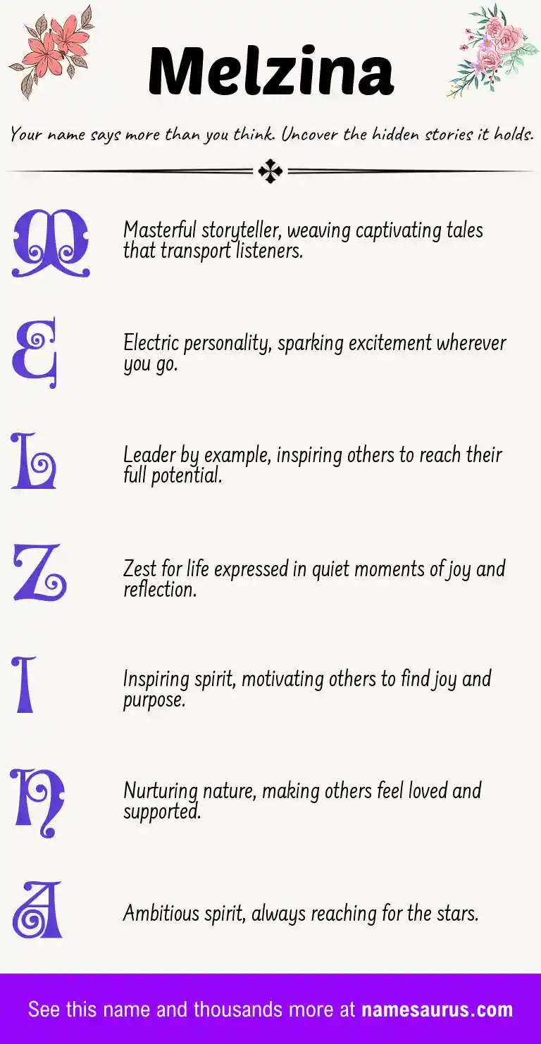Acrostic poem about Melzina.