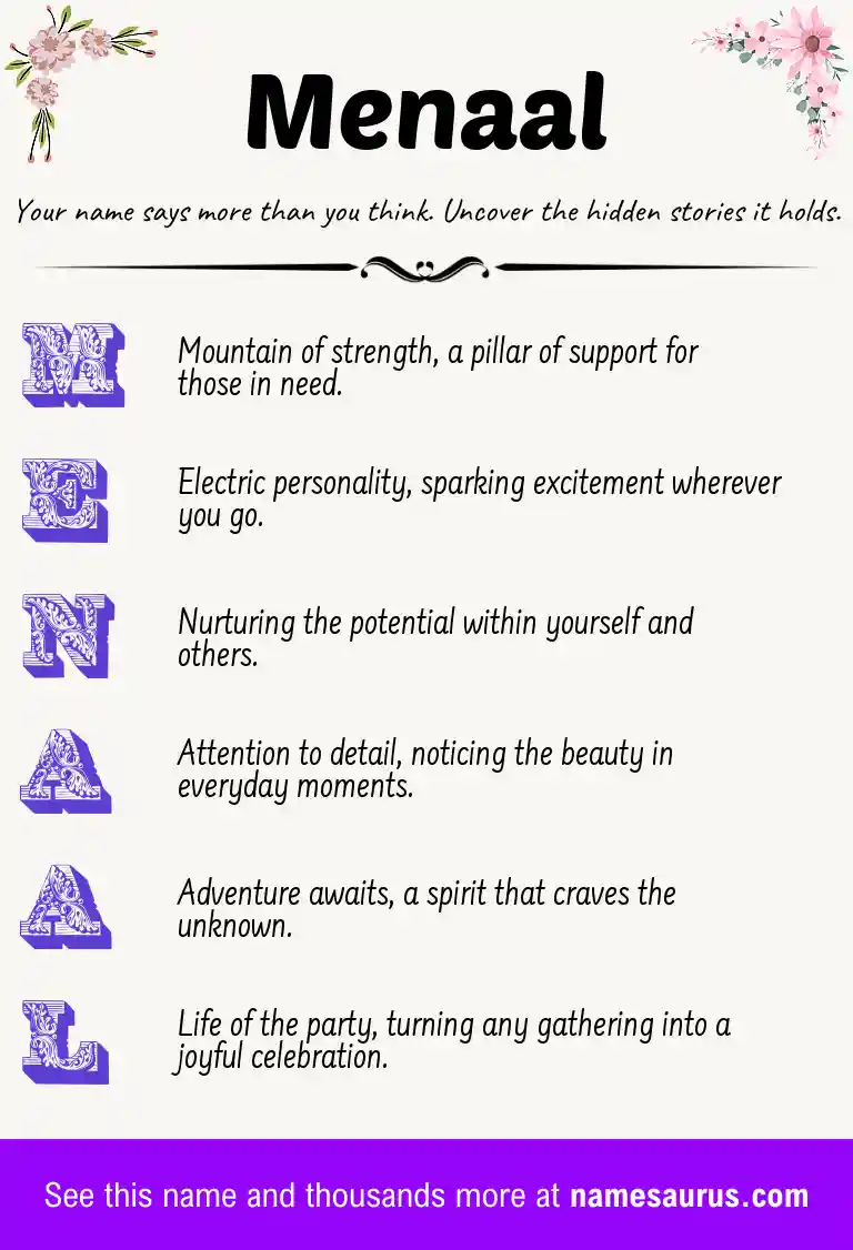 Acrostic poem about Menaal.