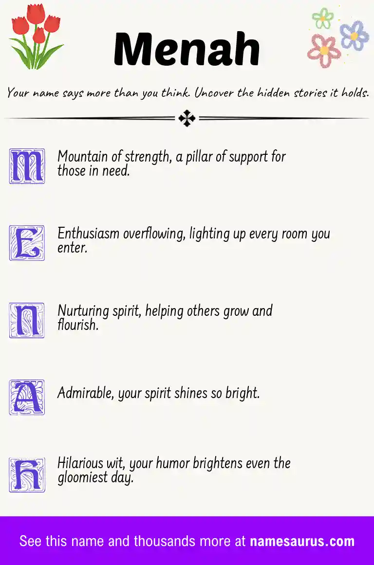 Acrostic poem about Menah.