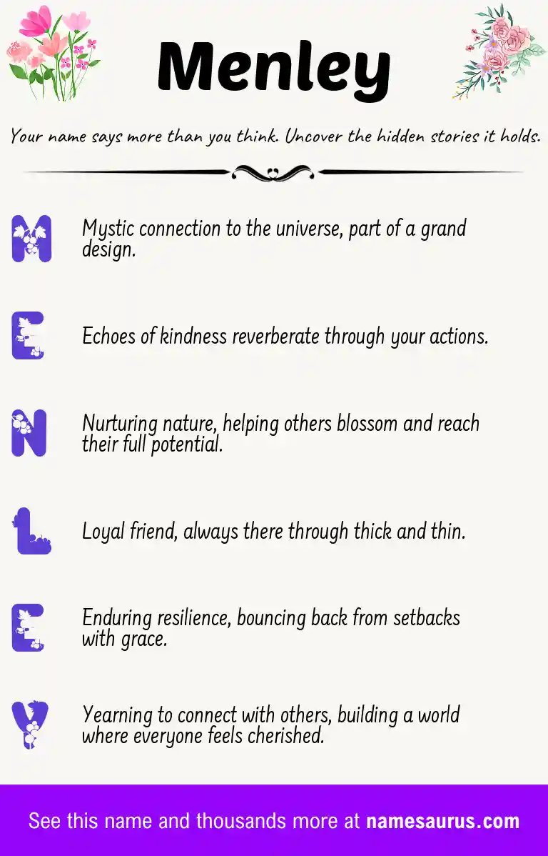 Acrostic poem about Menley.