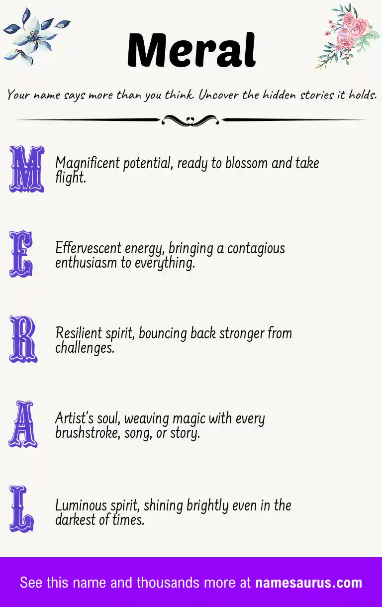 Acrostic poem about Meral.