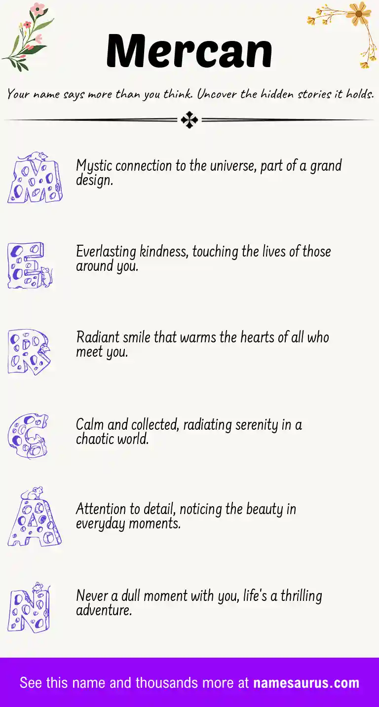 Acrostic poem about Mercan.