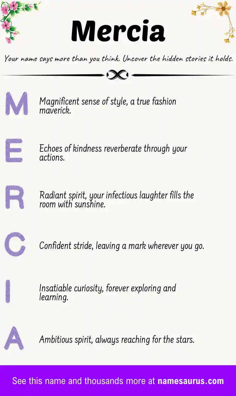 Acrostic poem about Mercia.