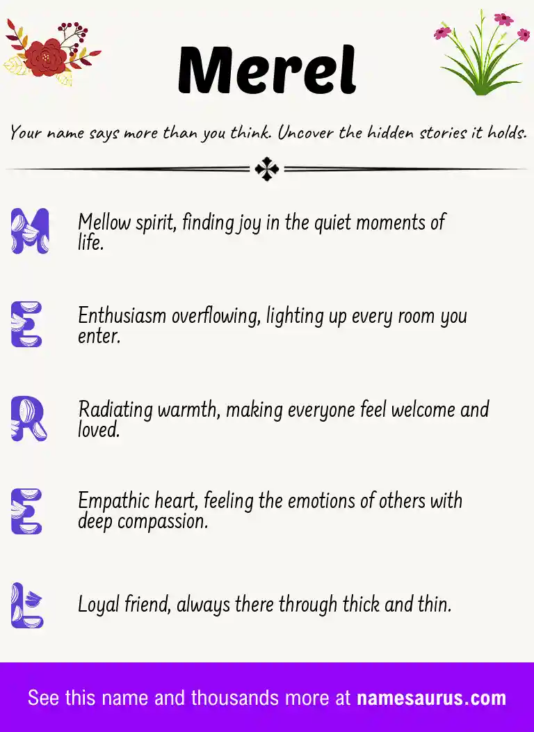 Acrostic poem about Merel.