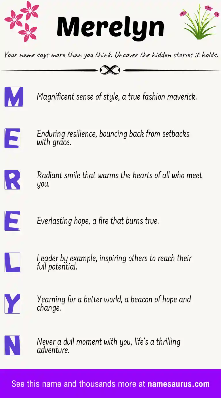 Acrostic poem about Merelyn.