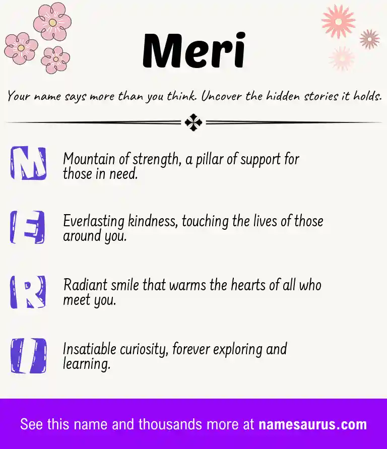Acrostic poem about Meri.